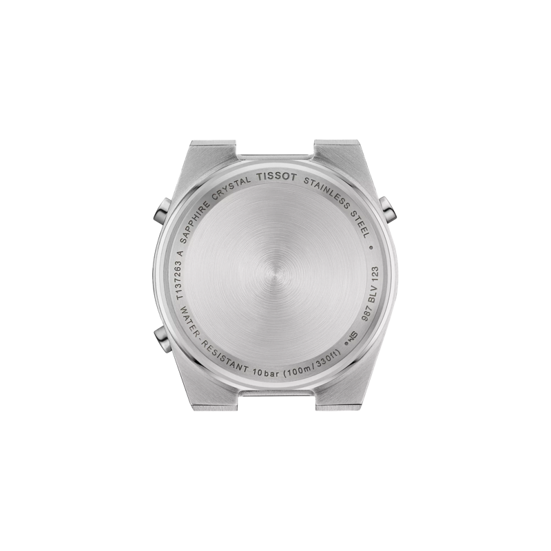 Back view of the watch case Tissot PRX Digital 35 mm