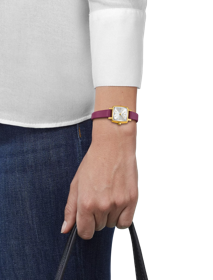 Simulation of the watch Tissot Lovely Square Summer Kit on a wrist
