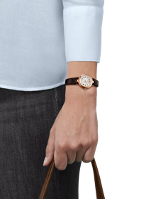 Simulation of the watch Tissot Bellissima small lady on a wrist