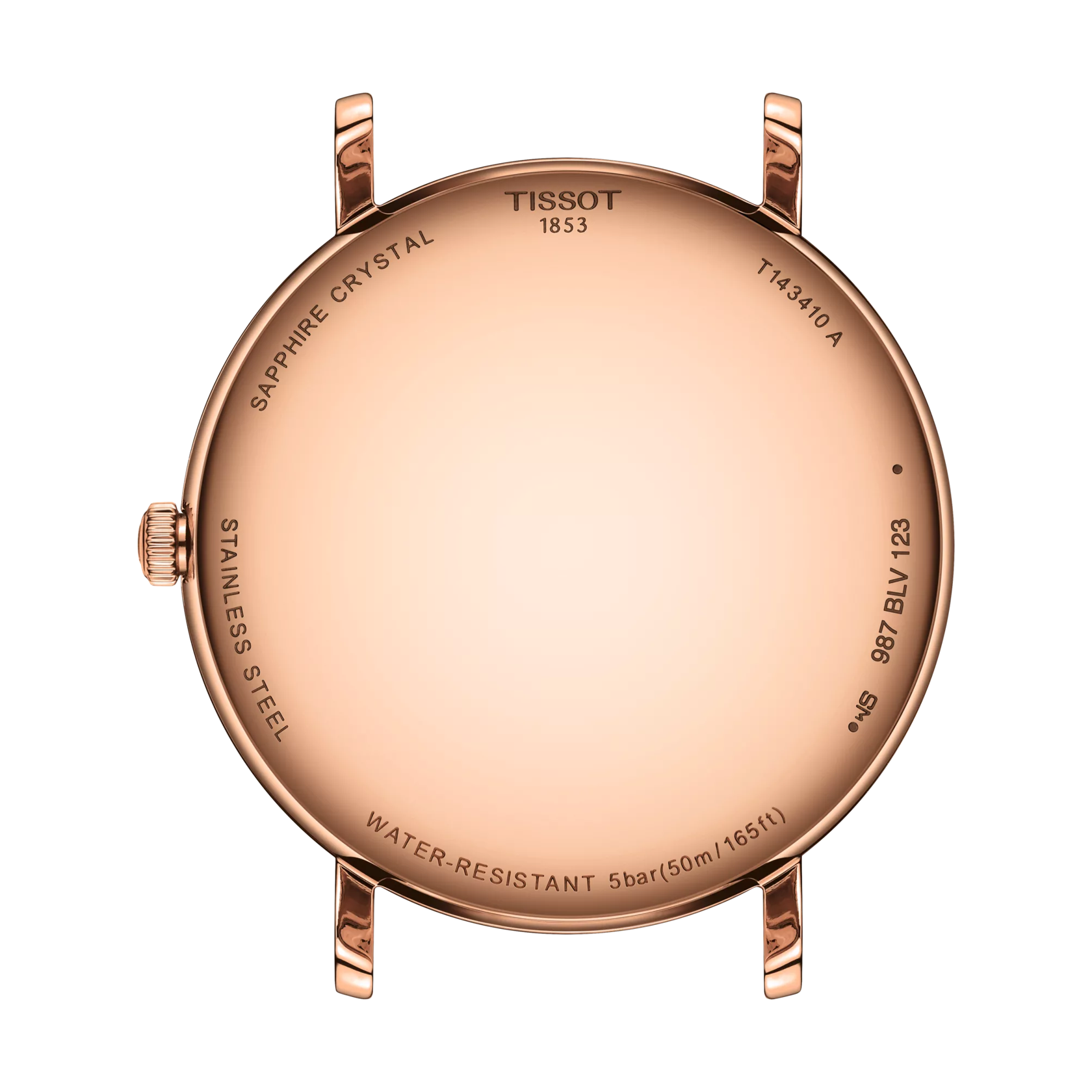 Back view of the watch case Tissot Everytime 40mm