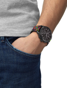 Simulation of the watch Tissot Chrono XL Special Edition Roglic on a wrist