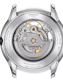 Back view of the watch case Tissot Chemin Des Tourelles Squelette
