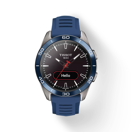 Front view of the watch Tissot T-Touch Connect Sport with shadow