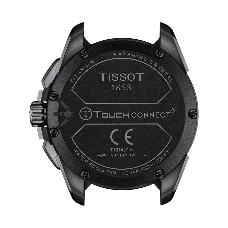 Back view of the watch case Tissot T-Touch Connect Solar