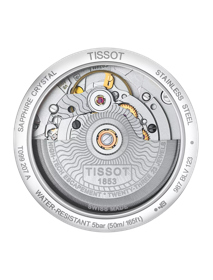 Back view of the watch case Tissot Chemin des Tourelles Powermatic 80 Lady