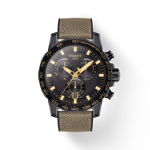 Front view of the watch Tissot Supersport Chrono with shadow