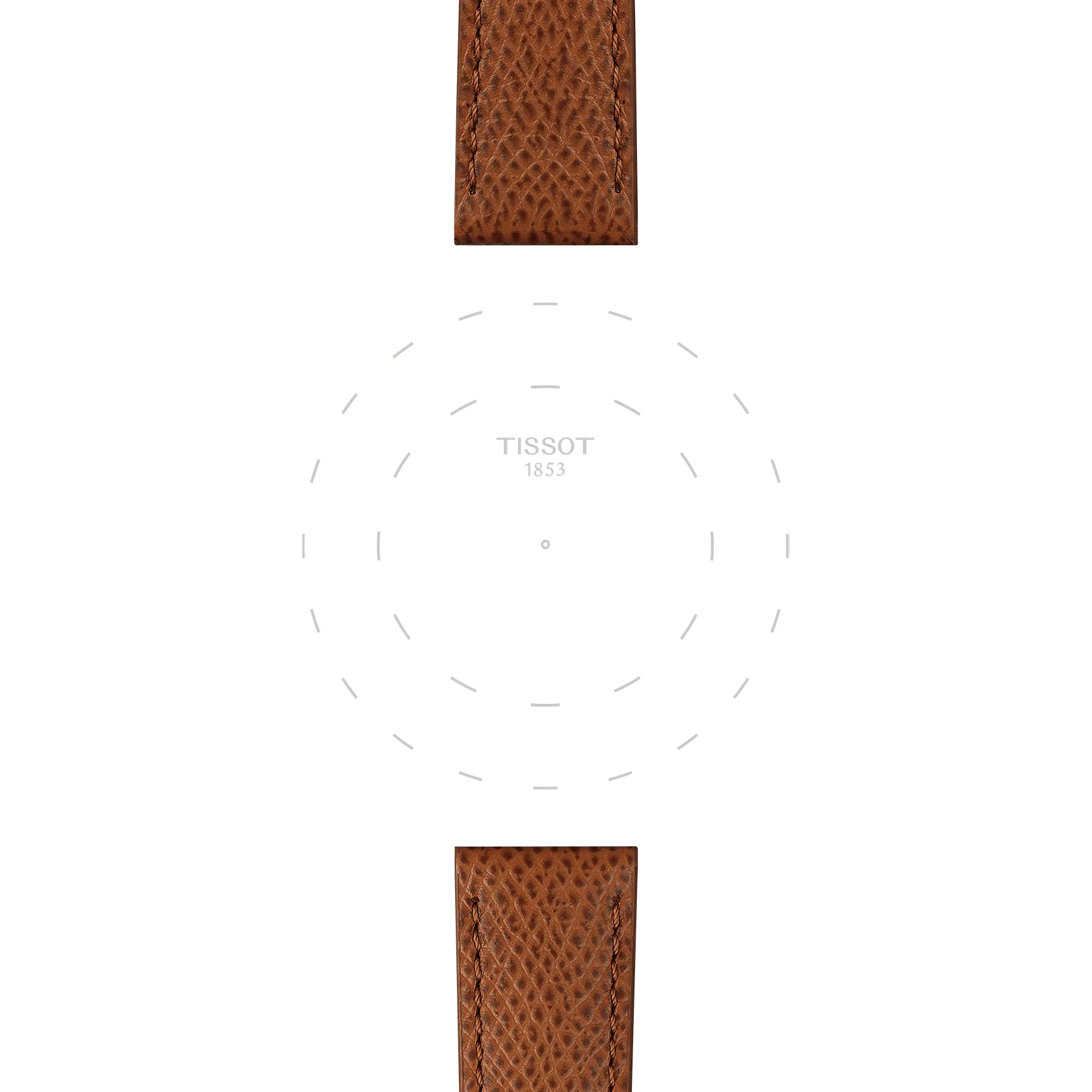 Focus on the lugs of Tissot Επίσημο καφέ δερμάτινο λουράκι 18 mm