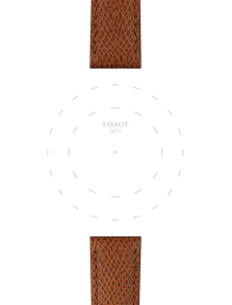 Focus on the lugs of Tissot Official Brown Leather Strap 18 mm