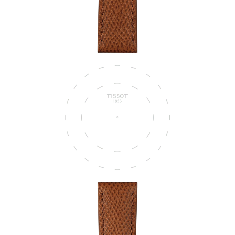 Focus on the lugs of Tissot Επίσημο καφέ δερμάτινο λουράκι 18 mm