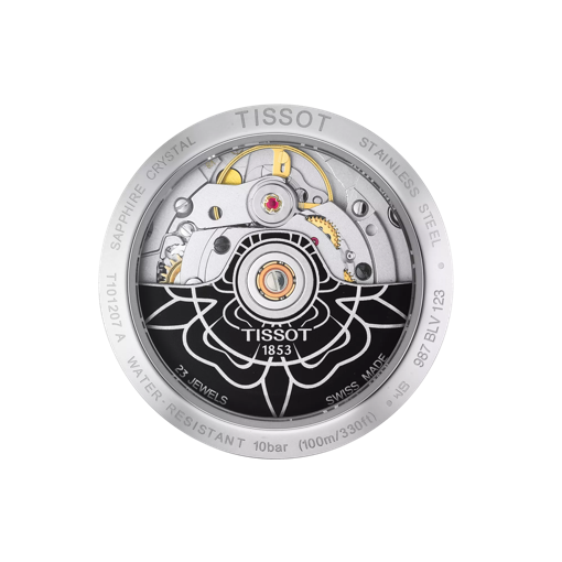 Back view of the watch case Tissot PR 100 Powermatic 80 Lady