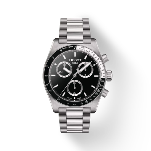 Tissot PR516 クロノグラフ クォーツ の正面図・影あり