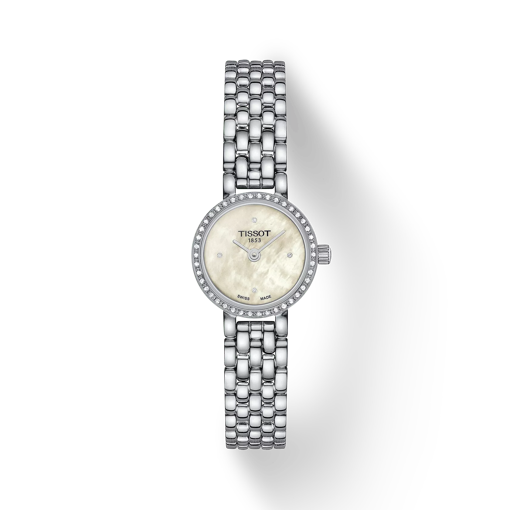Front view of the watch Tissot Lovely Round with shadow