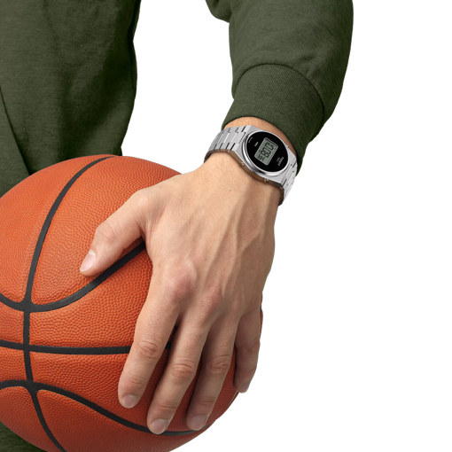 Simulation of the watch Tissot PRX Digital on a wrist
