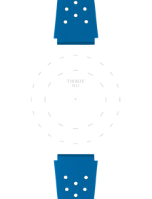 Focus on the lugs of Tissot Επίσημο μπλε Sideral S καουτσούκ λουράκι