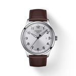 Front view of the watch Tissot Gent XL Classic with shadow
