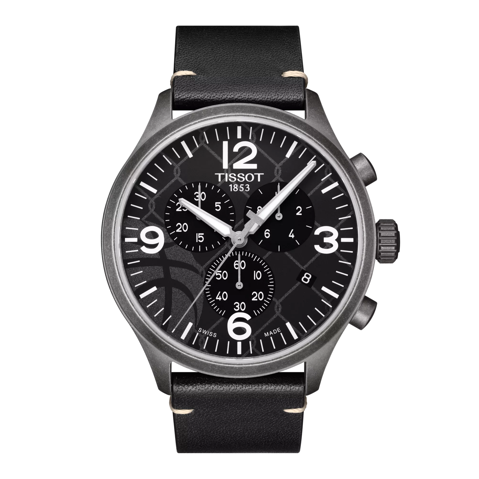 Front view of the watch Tissot Chrono XL 3x3 Street Basketball