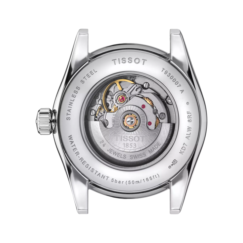 Back view of the watch case Tissot T-My Lady 自動款 18K金錶圈