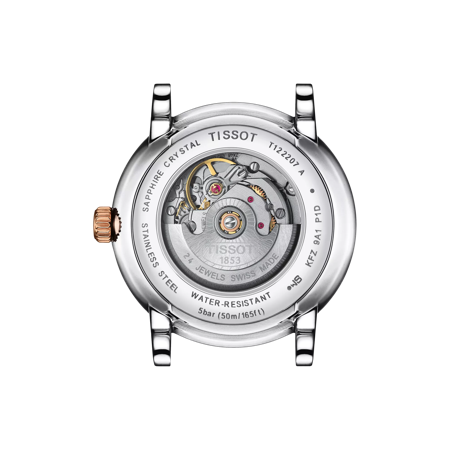 Back view of the watch case Tissot Carson Premium Automatic Lady