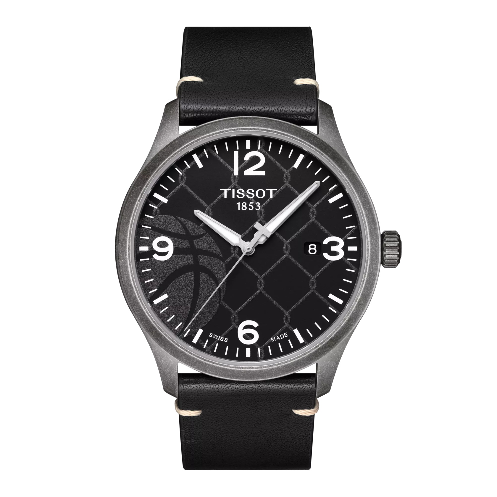 Front view of the watch Tissot Gent XL 3x3 Street Basketball