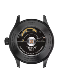 Vue arrière du boîtier de la montre Tissot Gent XL Swissmatic