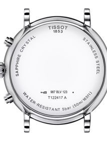 Back view of the watch case Tissot Carson Premium 卡森系列計時款