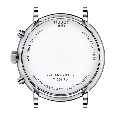 Back view of the watch case Tissot Carson Premium 卡森系列計時款