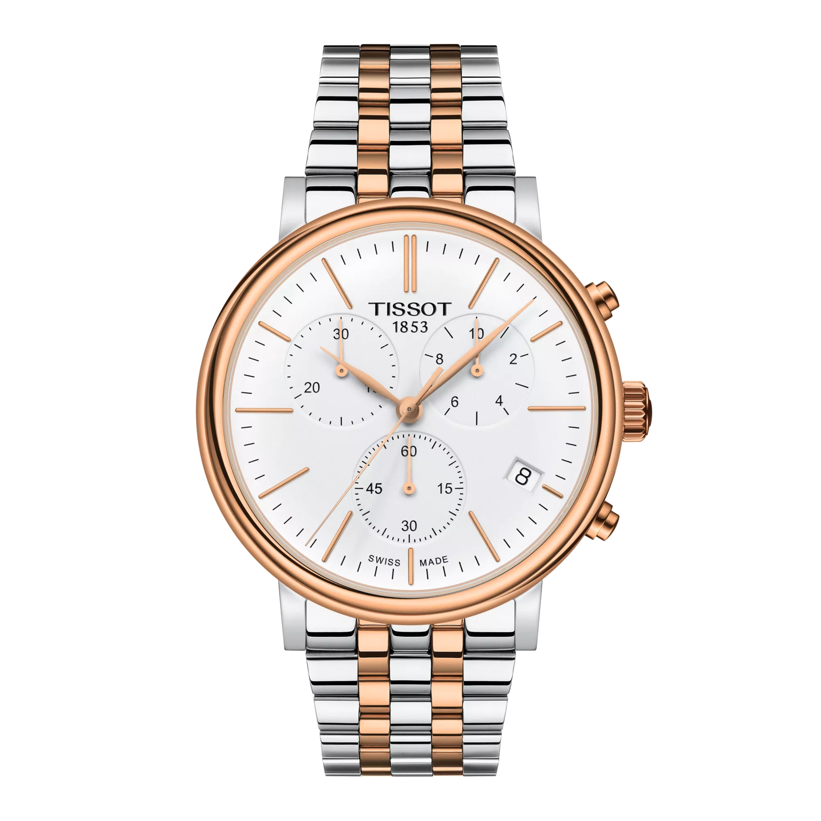 Vue de face de la montre Tissot Carson Premium Chronograph