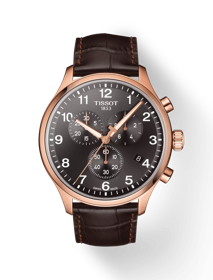 Front view of the watch Tissot Chrono XL Classic with shadow