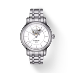 Vue de face de la montre Tissot Lady Heart Powermatic 80 avec ombre