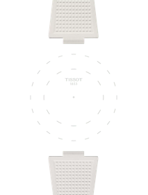 Focus on the lugs of Tissot Official White PRX 40mm Rubber Strap