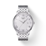 Front view of the watch Tissot Tradition with shadow