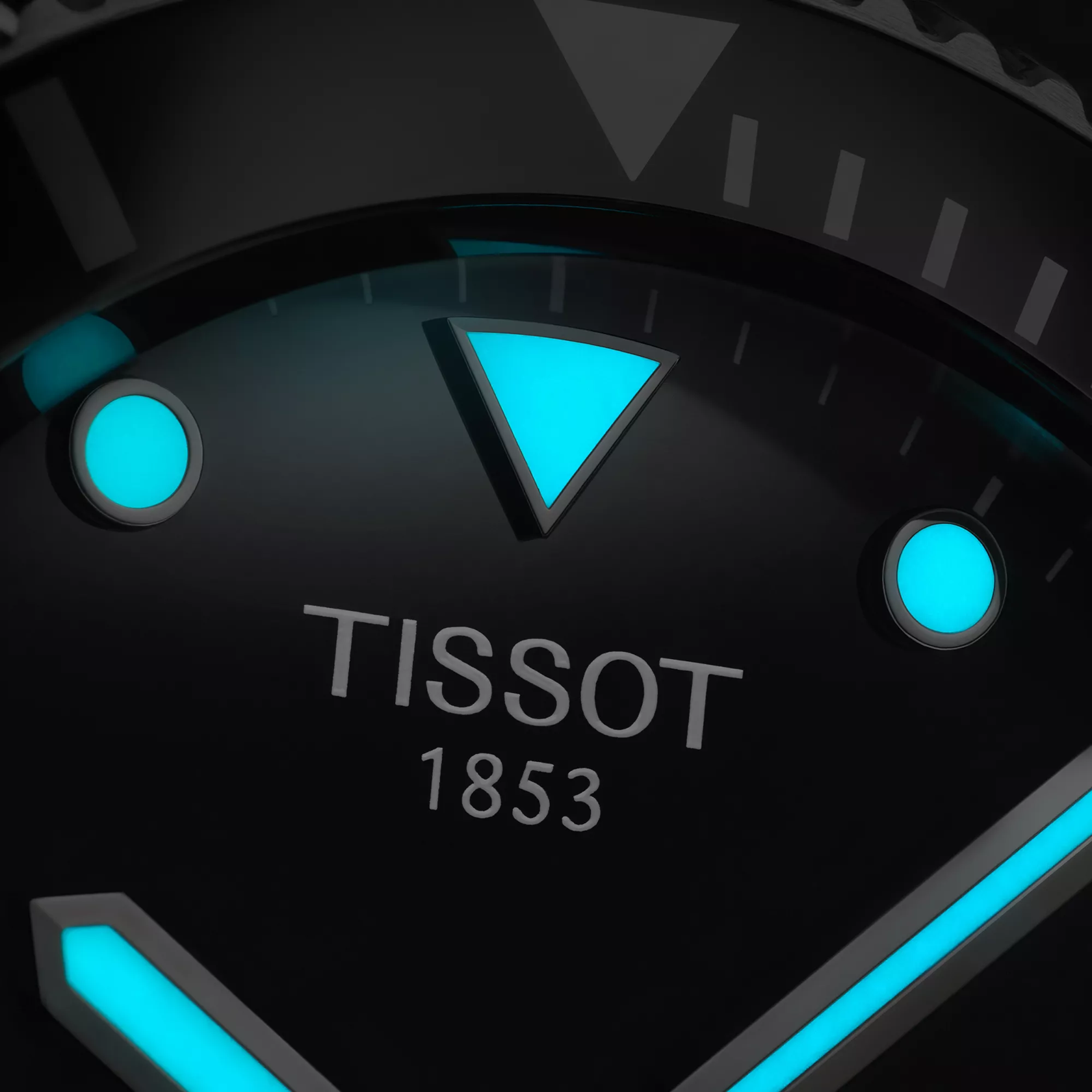 Tissot Seastar 1000 40mm watch on a colored background
