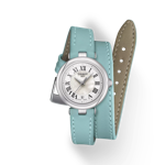 Front view of the watch Tissot Bellissima Small Lady - XS double tour strap with shadow