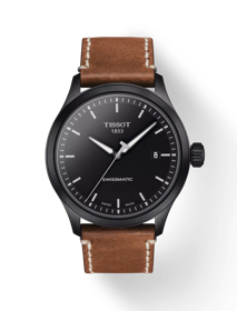 Vue de face de la montre Tissot Gent XL Swissmatic avec ombre