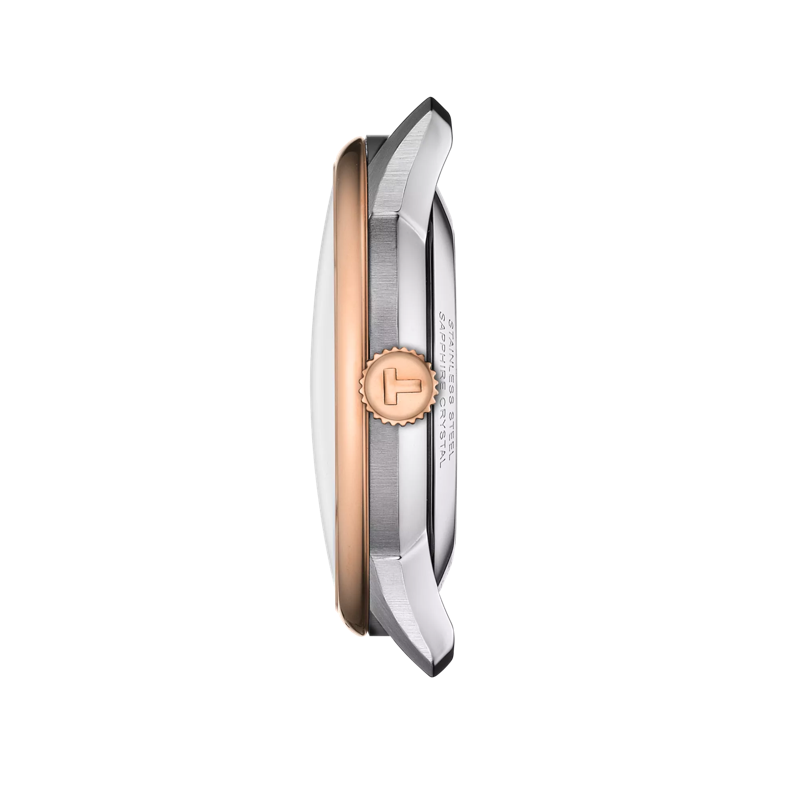 Profile view of the watch case Tissot Chemin des Tourelles Powermatic 80 39 mm