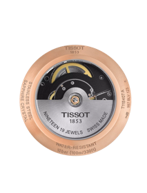 มุมมองด้านหลังของตัวเรือนนาฬิกา Tissot T-Race Swissmatic