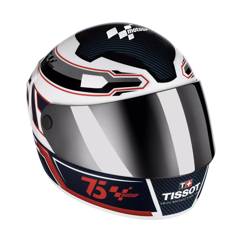 Front view of the watch Tissot T-Race MotoGP™ Chronograph 2024 Limited Edition with opened