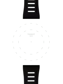 Focus on the lugs of Tissot Official Black Silicone Lugs 21 mm XS
