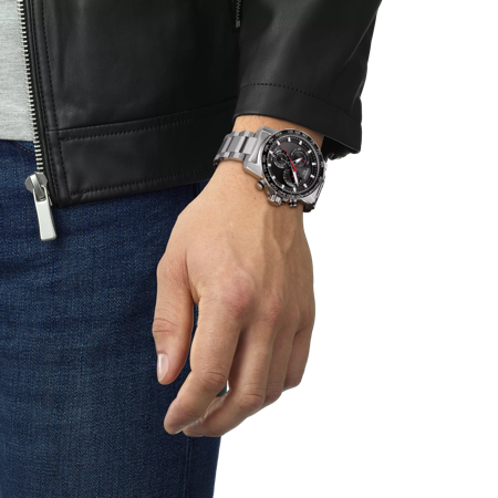 Simulation of the watch Tissot Supersport Chrono on a wrist