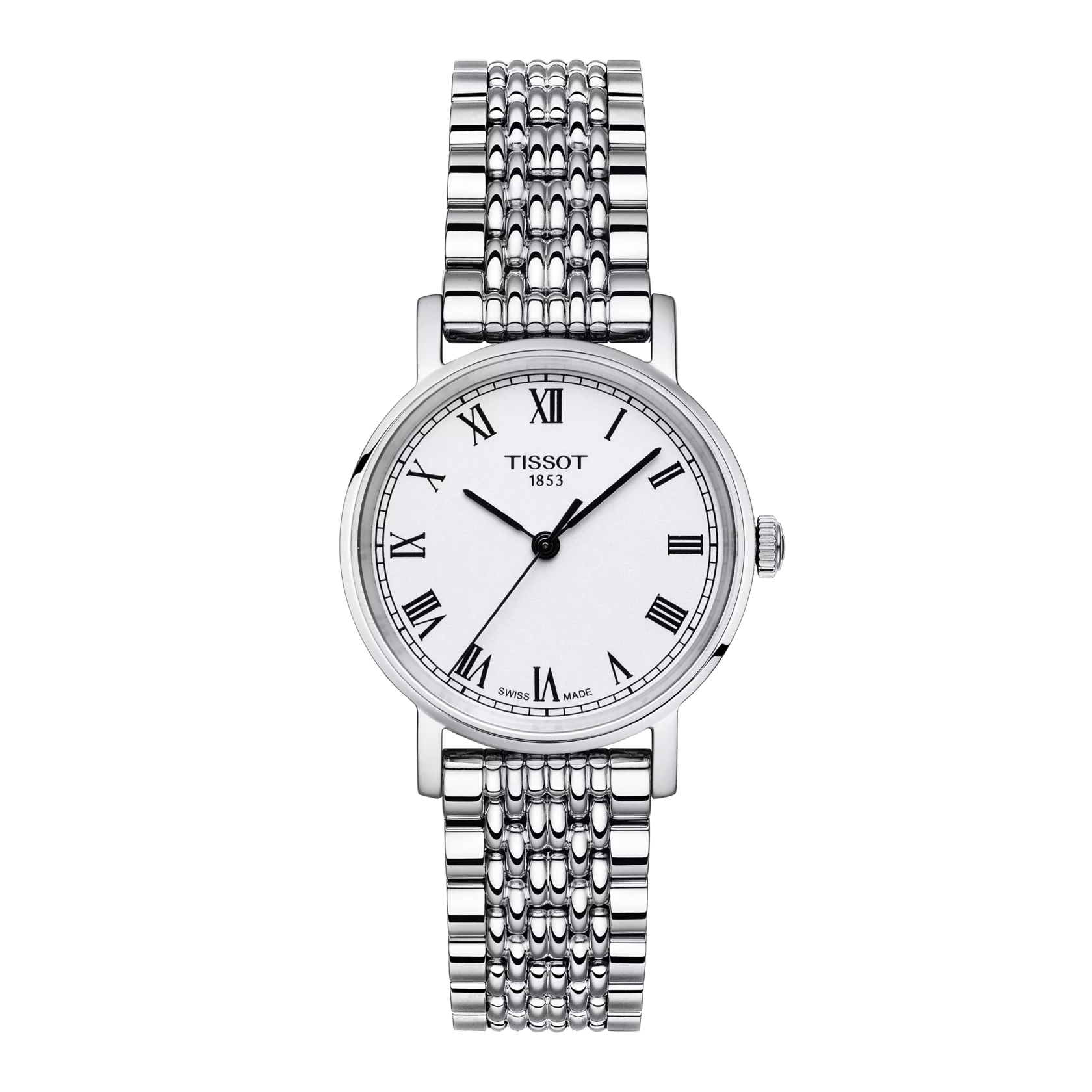 Front view of the watch Tissot Everytime 30mm Jungfraubahn Edition