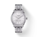 Front view of the watch Tissot Chemin des Tourelles Powermatic 80 39 mm with shadow