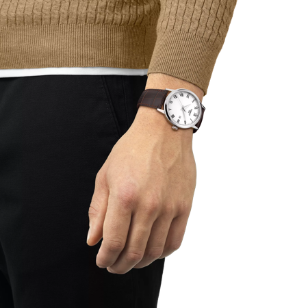 Simulation of the watch Tissot Classic Dream on a wrist