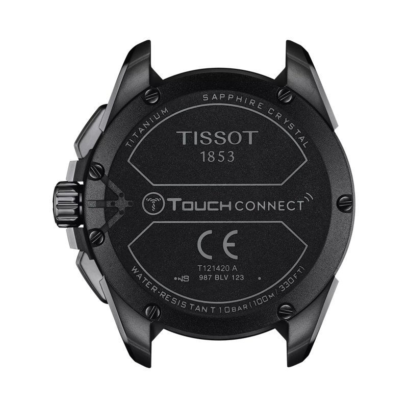 Back view of the watch case TISSOT T-タッチ コネクト ソーラー