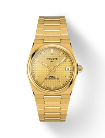 Front view of the watch Tissot PRX Powermatic 80 35mm with shadow