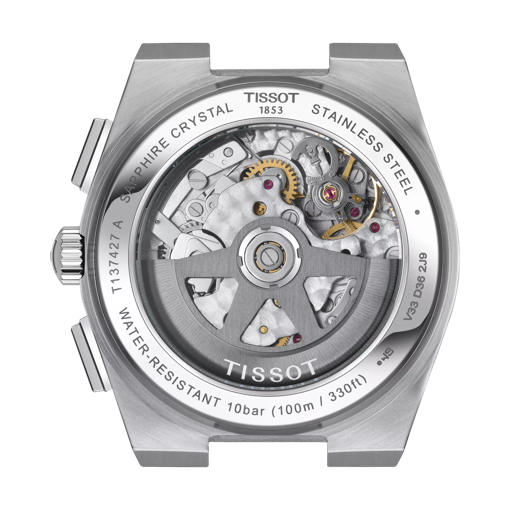 Back view of the watch case Tissot PRX Automatic Chronograph 42mm