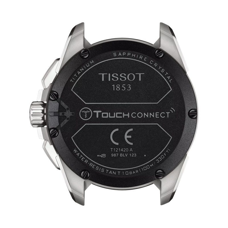 Back view of the watch case TISSOT T-タッチ コネクト ソーラー