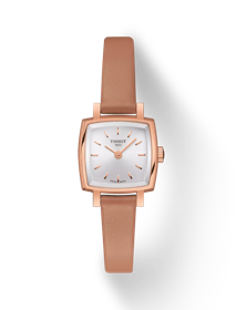 มุมมองด้านหน้าของนาฬิกา Tissot Lovely Summer set พร้อมเงา