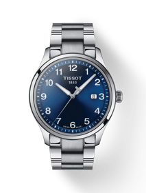 Front view of the watch Tissot Gent XL Classic with shadow