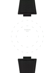 Focus on the lugs of Tissot Official Black PRX 40mm Rubber Strap