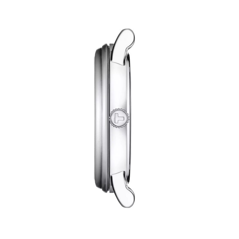 Profile view of the watch case Tissot Carson Premium Lady Moonphase